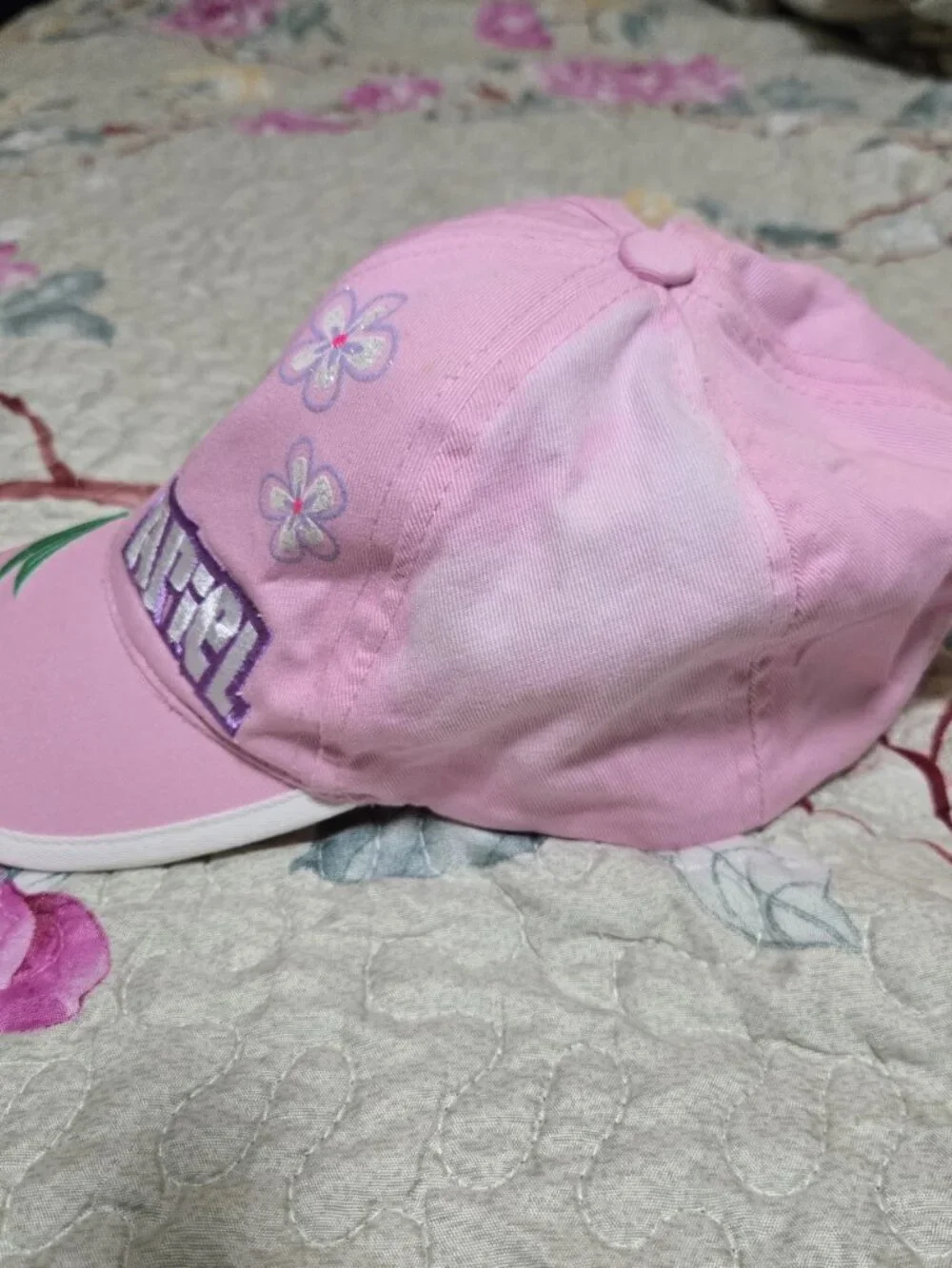 Disney The Little Mermaid Ariel Pink Embroidered Baseball Hat Cap Youth